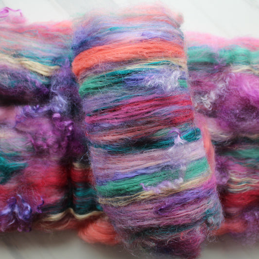 DESERT IN BLOOM Luxury Art Batts for Spinning and Felting - Purple Lamb