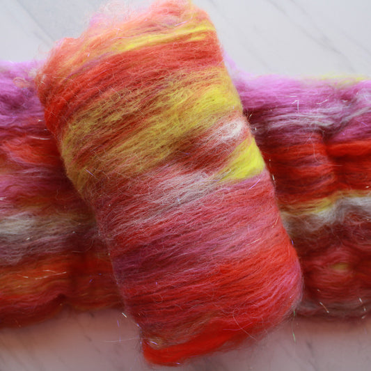 DRAGON FRUIT Art Batts to Spin and Felt - Purple Lamb