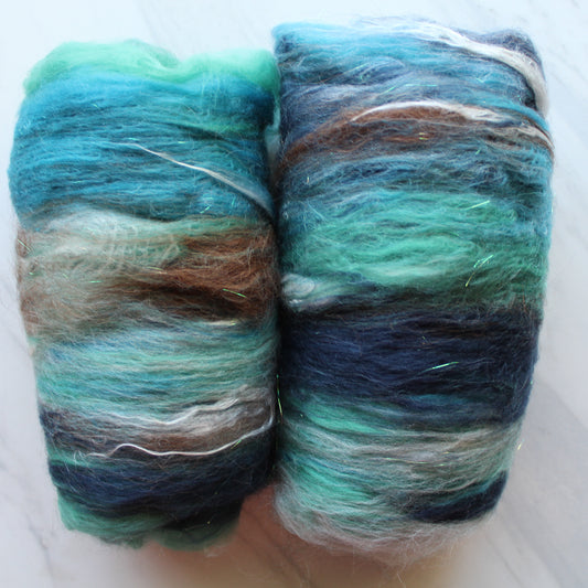 EARTH, SEA, AND SKY Spinning Fiber Batts - Purple Lamb