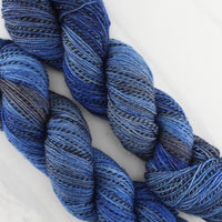 EGYPTIAN BLUE Hand-Dyed Yarn on Stained Glass Sock