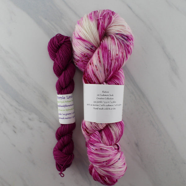 ELATION + BURGUNDY ROSE Indie-Dyed Sock Set with Cashmere Sock and Splendid Sock Mini