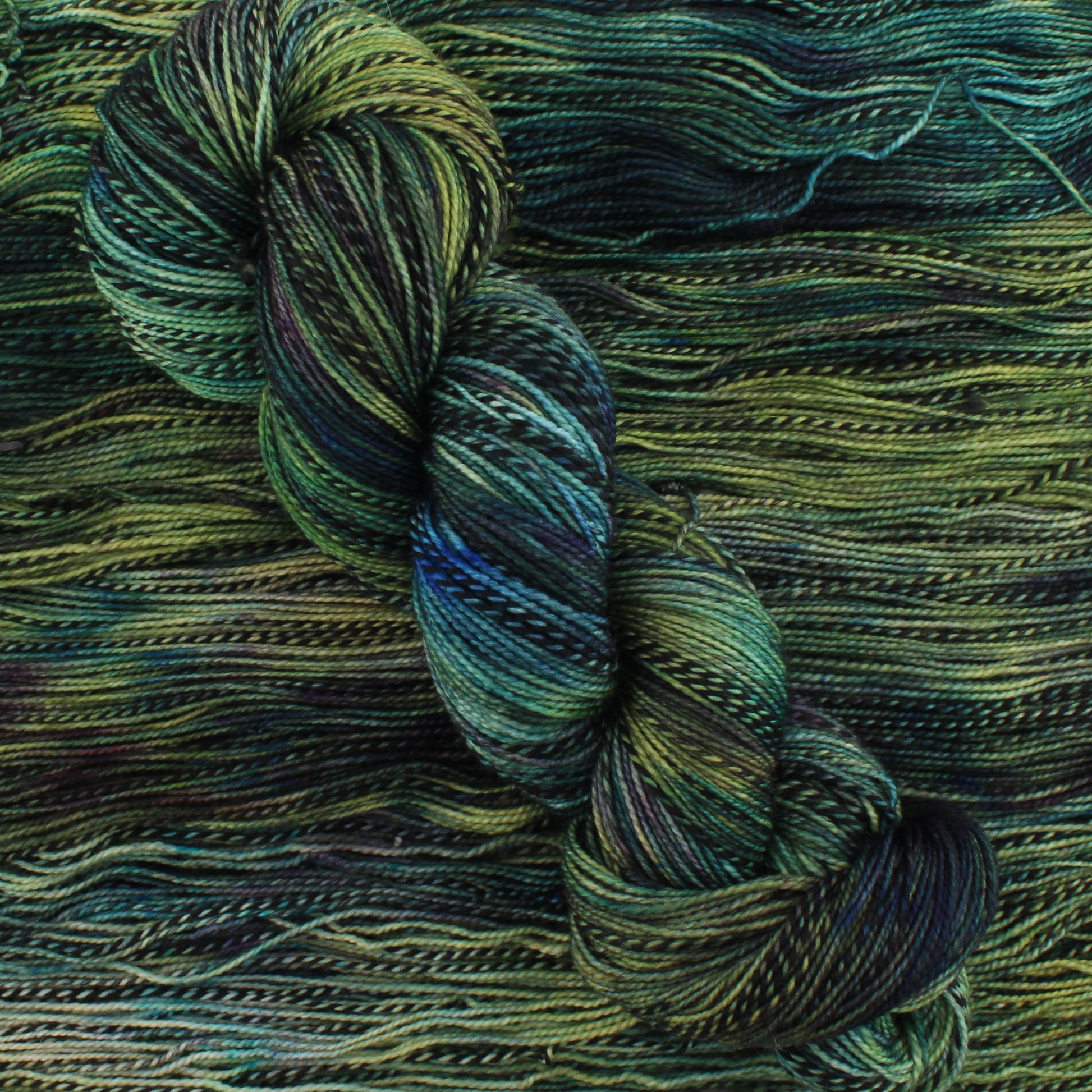 ENCHANTED FOREST on Stained Glass Sock - Indie-Dyed Yarn - Purple Lamb