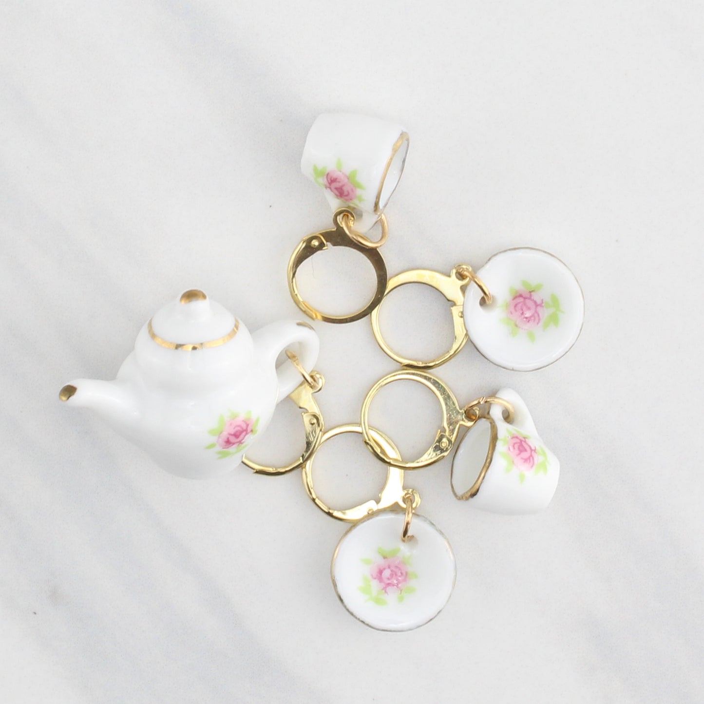 ENGLISH TEA STITCH MARKER SETS FOR KNITTING AND CROCHET