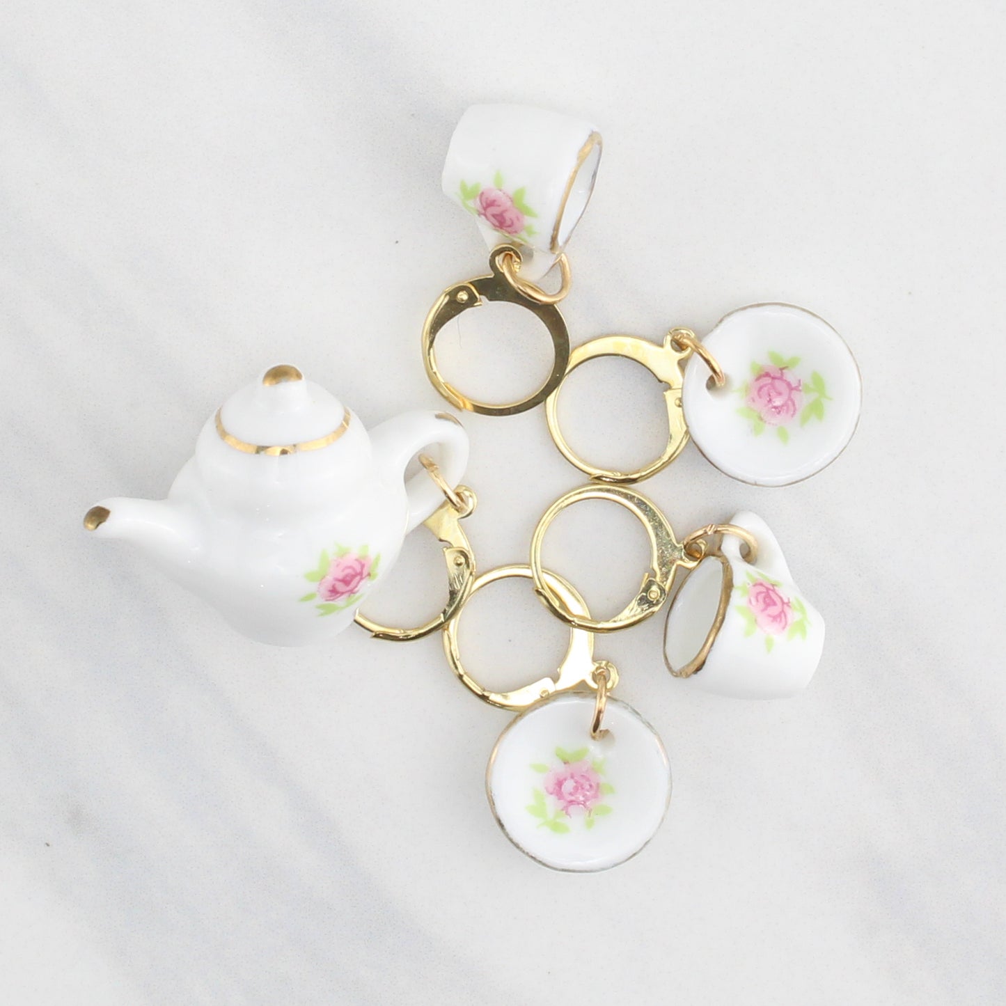 ENGLISH TEA STITCH MARKER SETS FOR KNITTING AND CROCHET