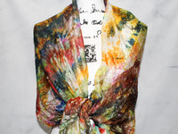 AFREMOV'S FAREWELL TO ANGER Hand-Dyed Silk Shawl - 35 x 84 inches