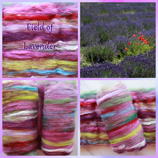 FIELD OF LAVENDER Art Batts to Spin or Felt