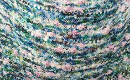 FIELD OF FLOWERS CRESCENT SHAWL - Knitting Pattern