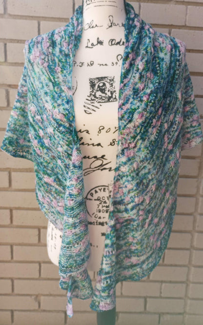 FIELD OF FLOWERS CRESCENT SHAWL - Knitting Pattern