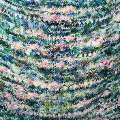 FIELD OF FLOWERS CRESCENT SHAWL - Knitting Pattern