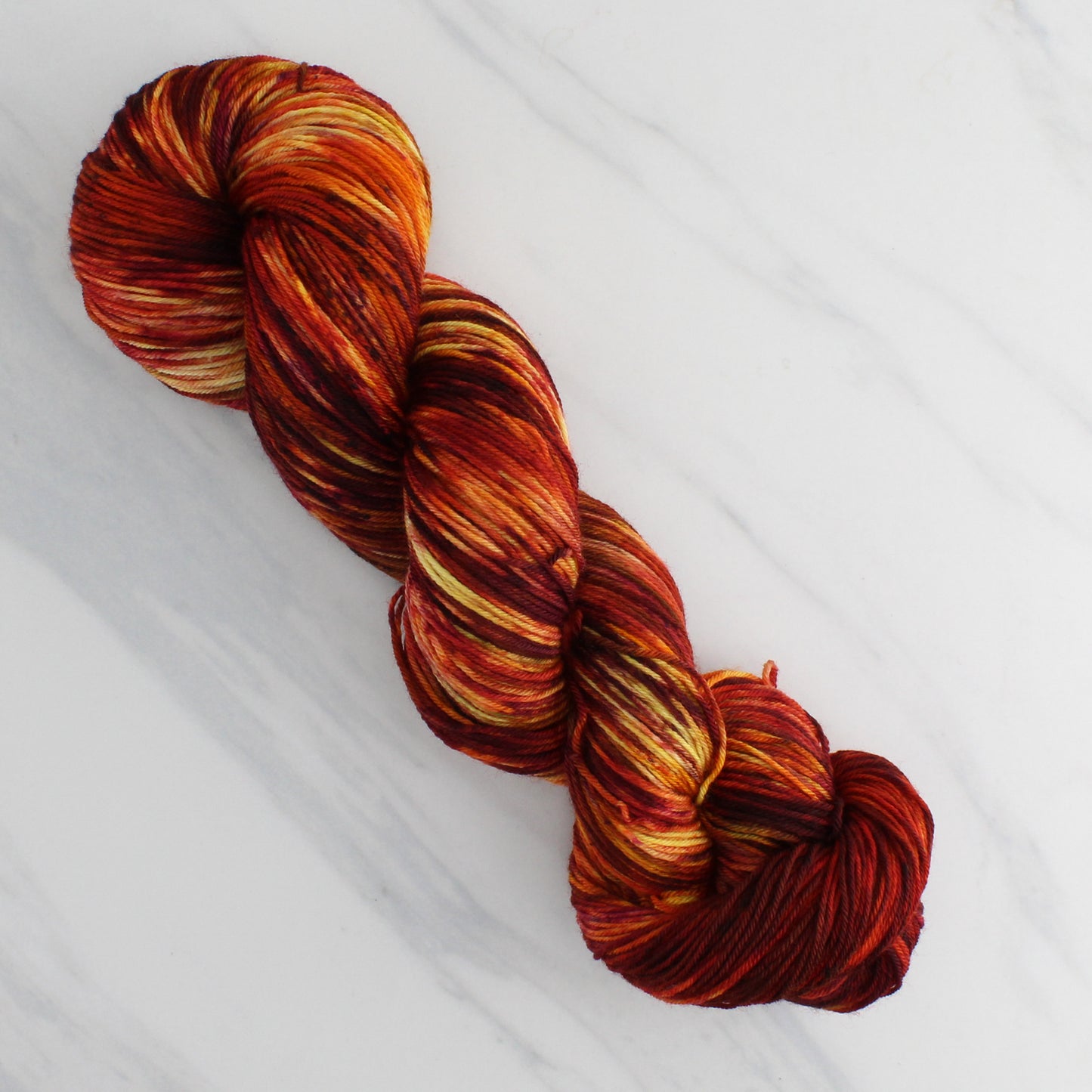 FIRE Hand Dyed on Sock Perfection - Splashed & Speckled Yarn