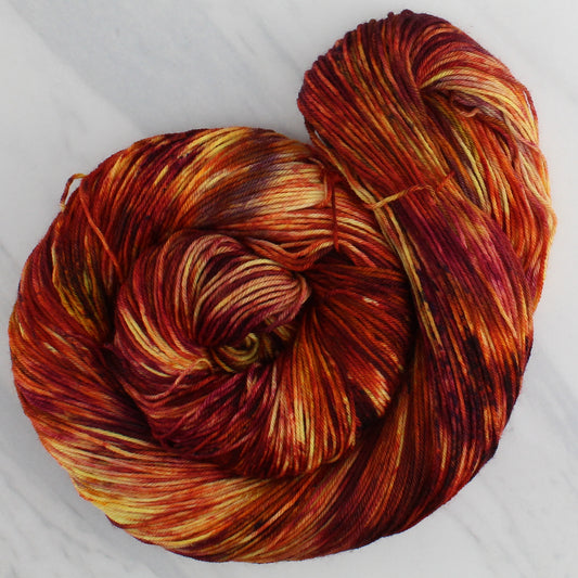 FIRE Hand Dyed on Sock Perfection - Splashed & Speckled Yarn