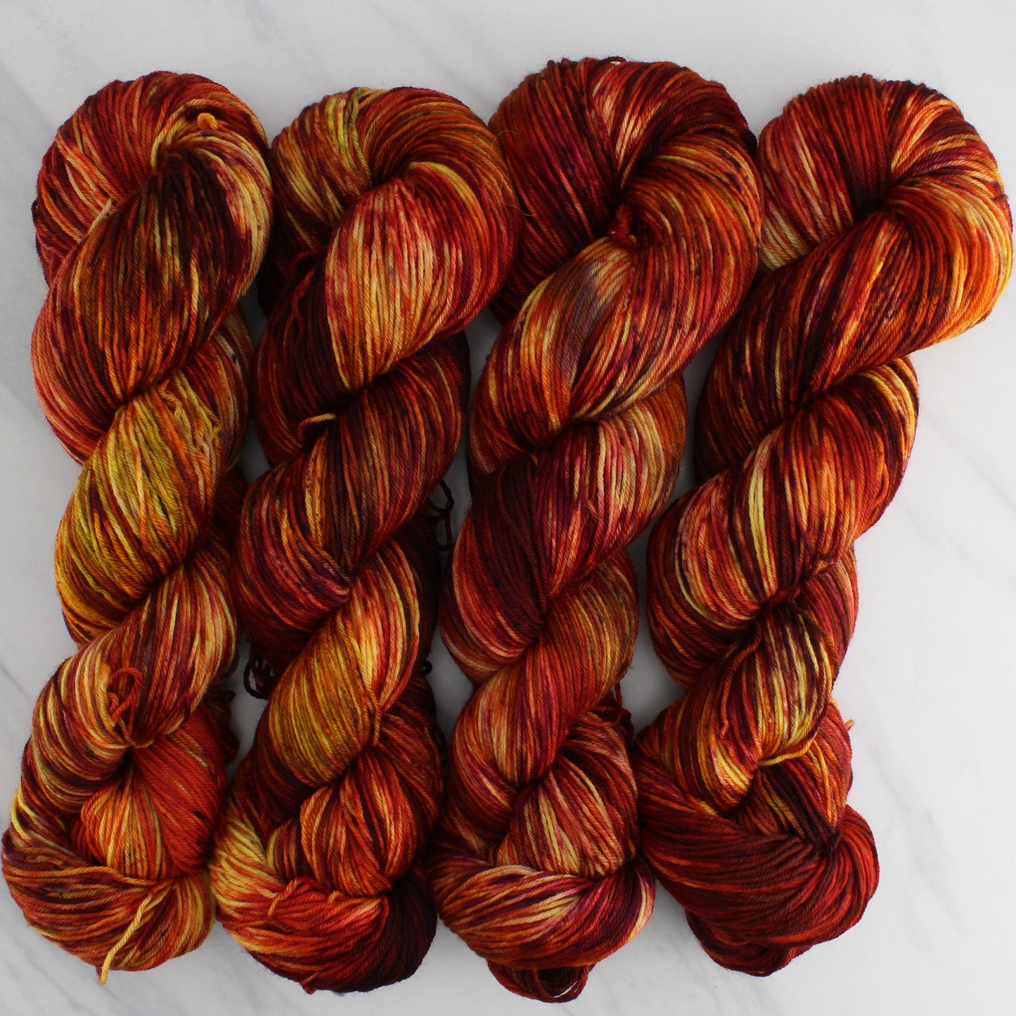 FIRE Hand Dyed on Sock Perfection - Splashed & Speckled Yarn
