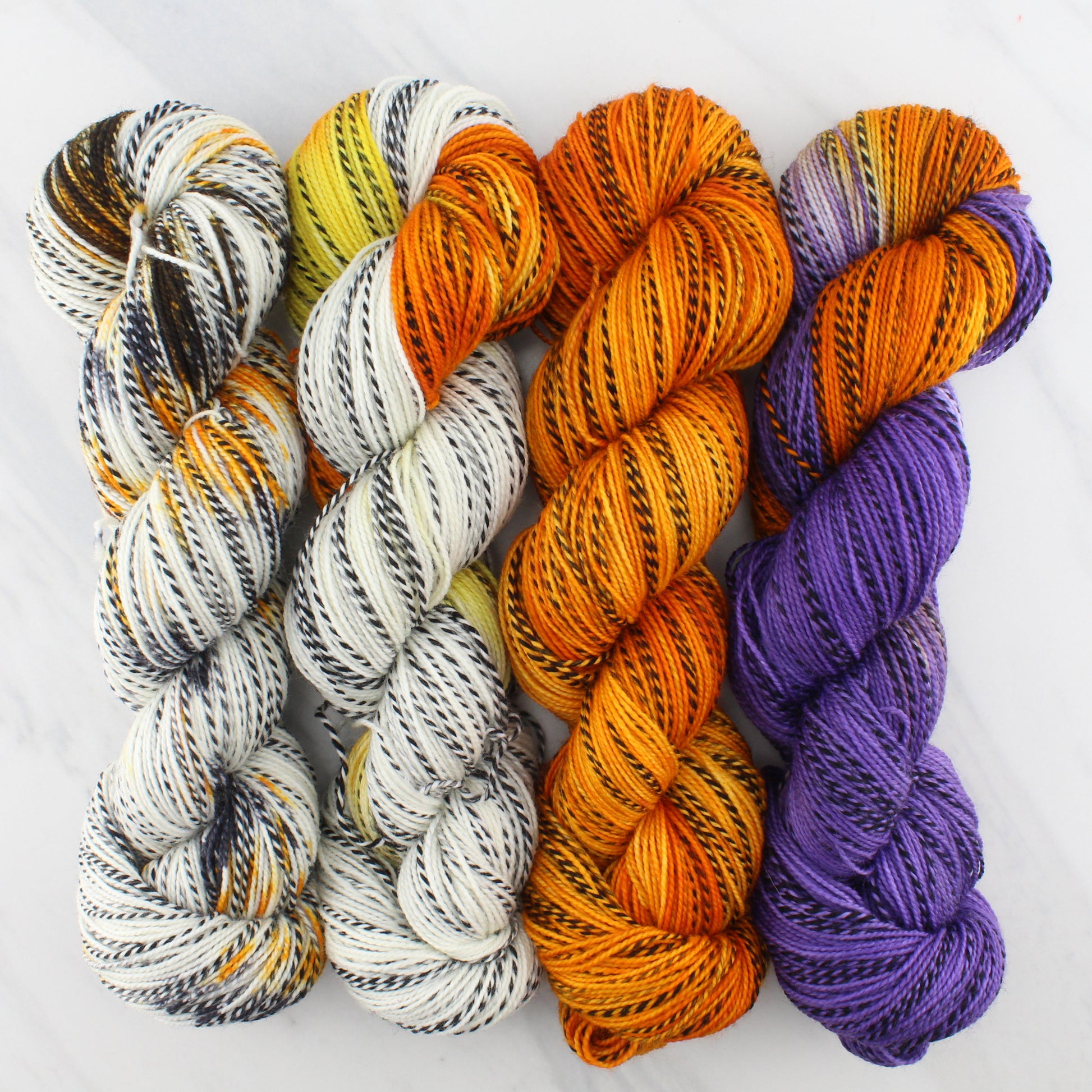 Butterfly Collection - COLORADO HAIRSTREAK BUTTERFLY on Stained Glass Sock - Assigned Pooling Colorway - Purple Lamb