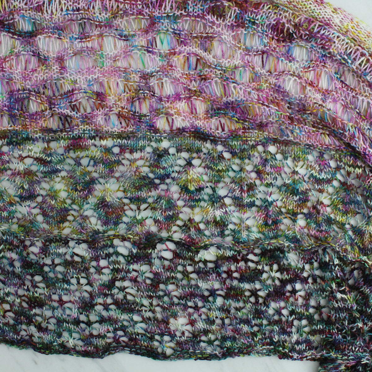 FOUR SEASONS RECTANGULAR WRAP KNITTING PATTERN FOR FINGERING-WEIGHT YARN