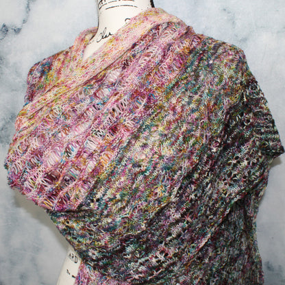 FOUR SEASONS RECTANGULAR WRAP KNITTING PATTERN FOR FINGERING-WEIGHT YARN