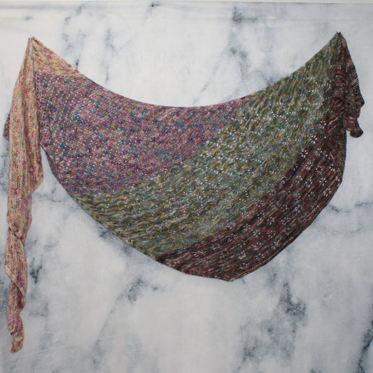 FOUR SEASONS BOOMERANG SHAWL KNITTING PATTERN FOR DK-WEIGHT YARN