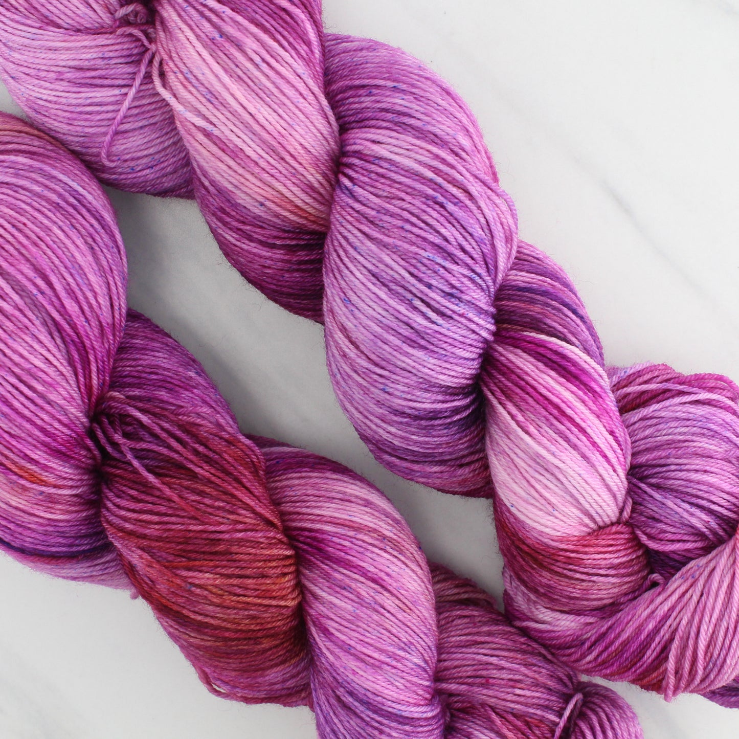 FUCHSIA FLOWER Hand Dyed on Sock Perfection - Splashed & Speckled Yarn