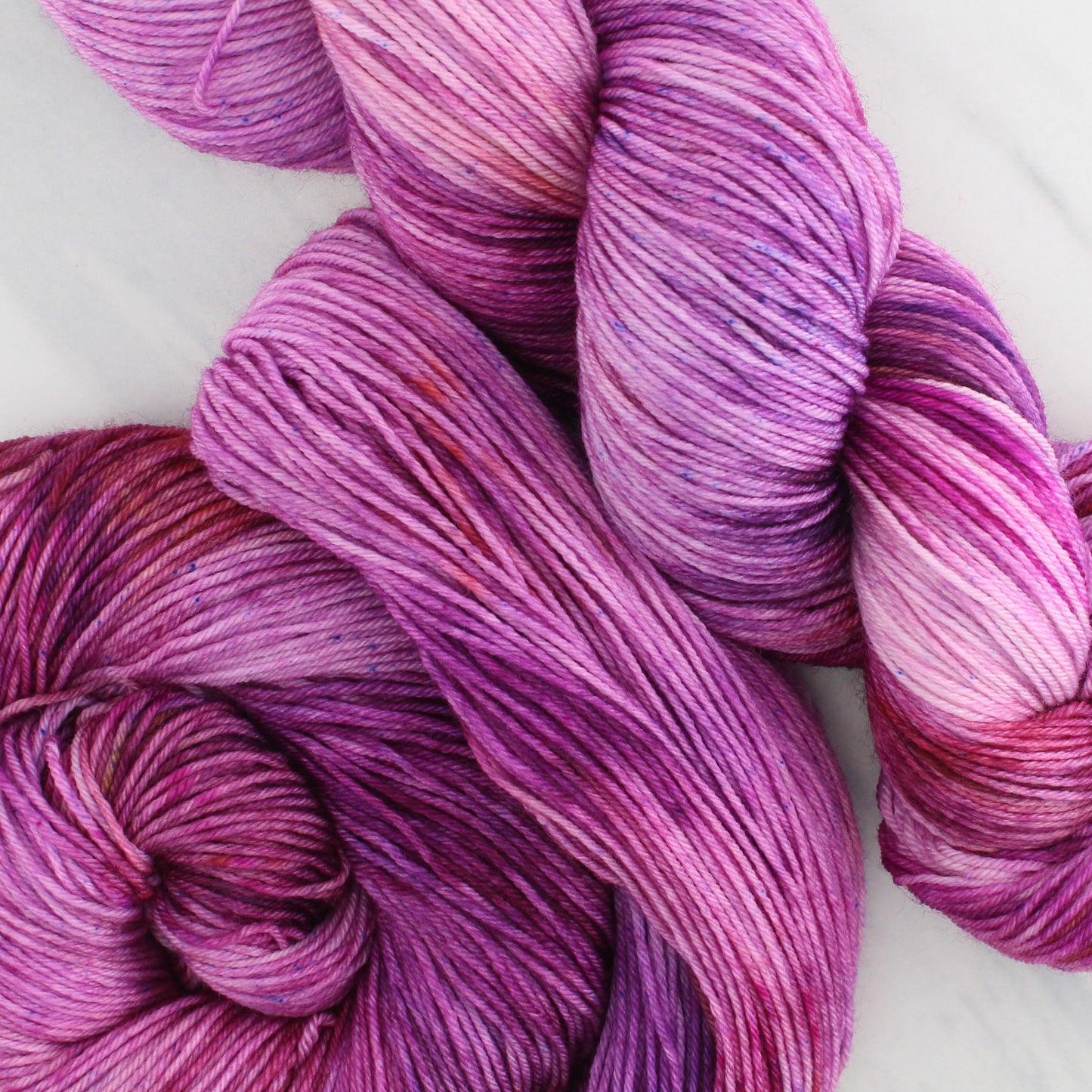 FUCHSIA FLOWER Hand Dyed on Sock Perfection - Splashed & Speckled Yarn