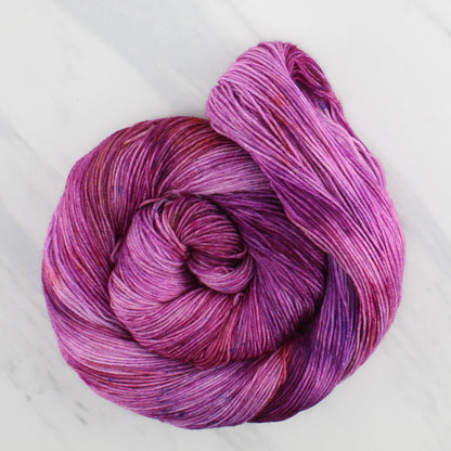 FUCHSIA FLOWER Hand Dyed on Sock Perfection - Splashed & Speckled Yarn