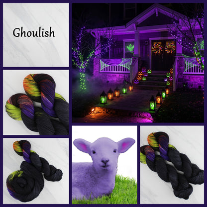 GHOULISH - Yarn Dyed to Order - Assigned Pooling Colorway