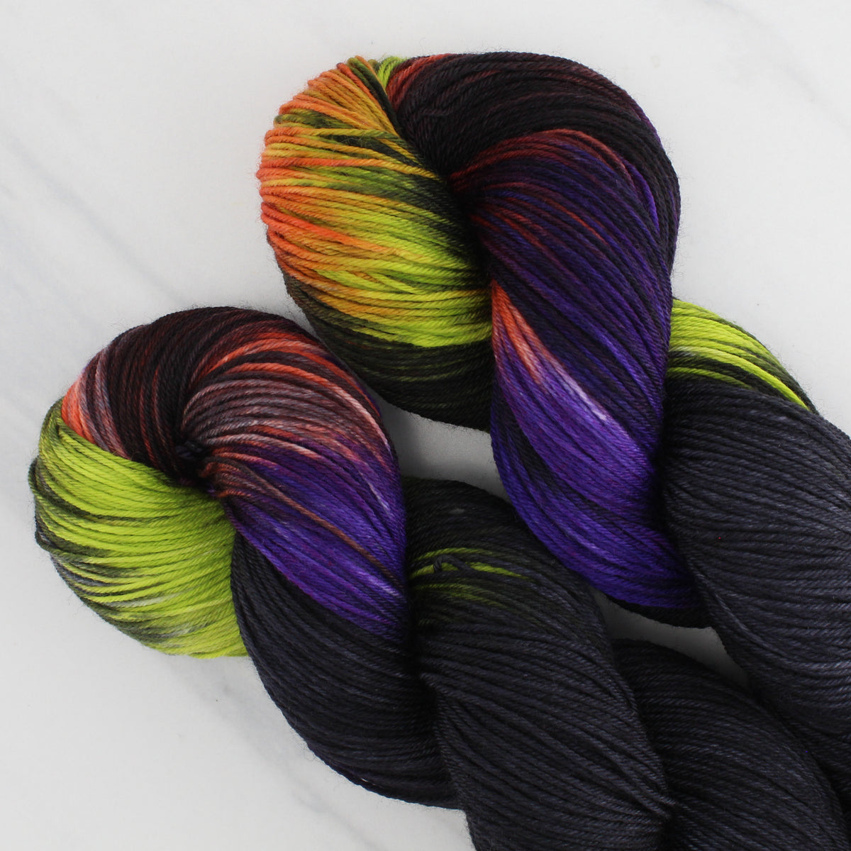 GHOULISH Hand Dyed on Sock Perfection - Assigned Pooling Colorway for Halloween