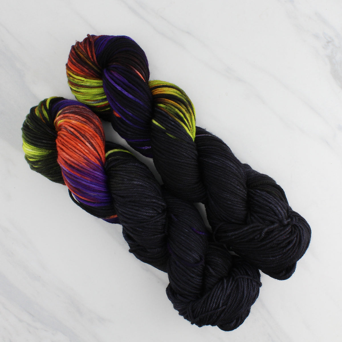 GHOULISH Hand Dyed on Squoosh Worsted - Assigned Pooling Colorway for Halloween