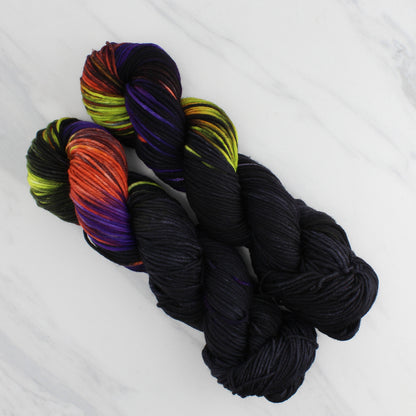 GHOULISH Hand Dyed on Squoosh Worsted - Assigned Pooling Colorway for Halloween