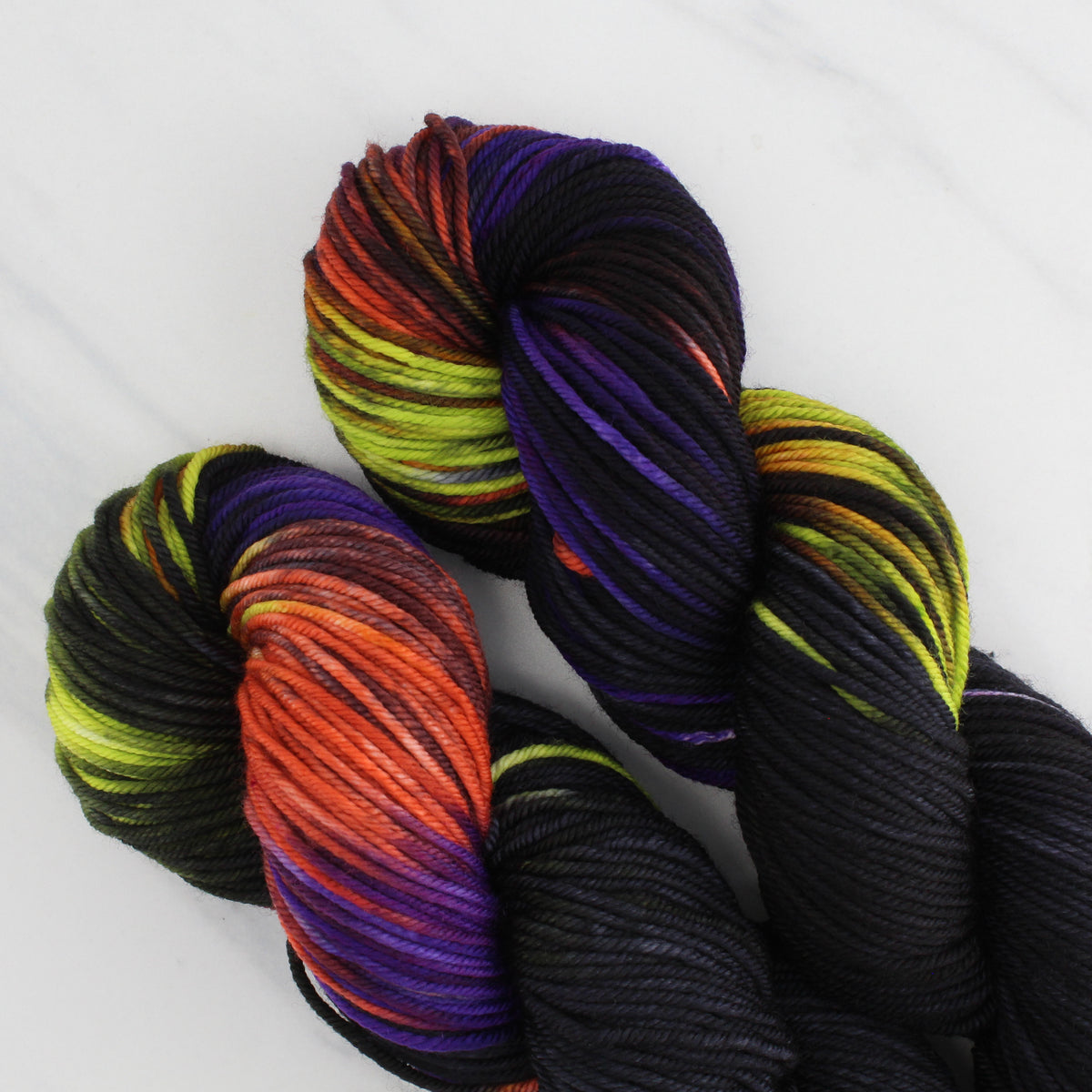 GHOULISH Hand Dyed on Squoosh Worsted - Assigned Pooling Colorway for Halloween