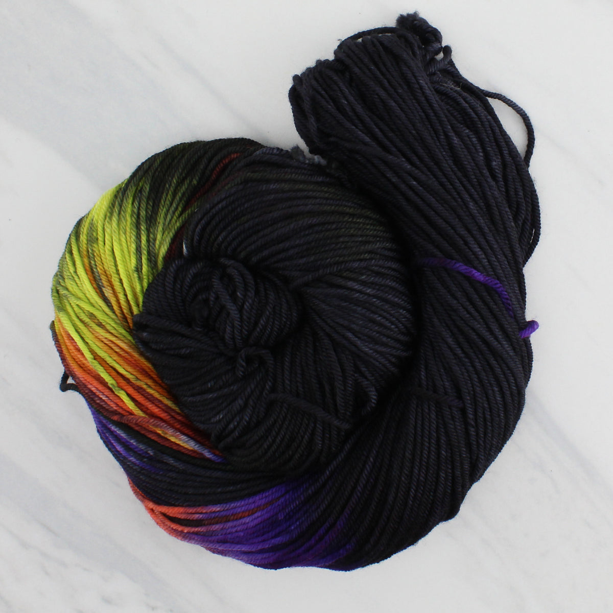 GHOULISH Hand Dyed on Squoosh Worsted - Assigned Pooling Colorway for Halloween