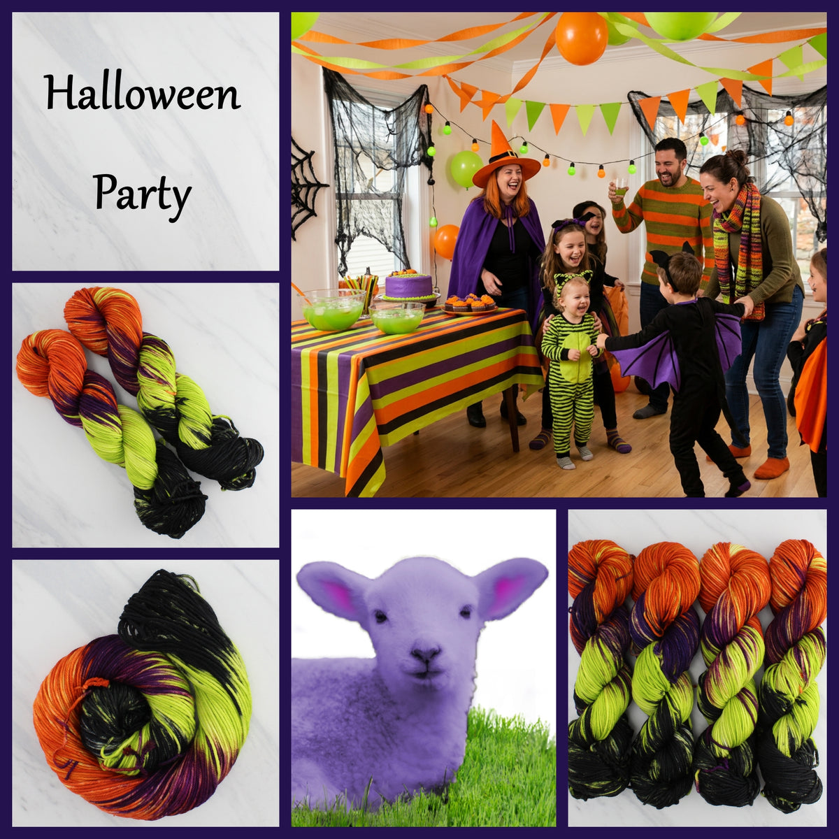 HALLOWEEN PARTY - Yarn Dyed to Order - Block Variegated Colorway