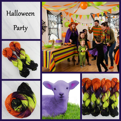 HALLOWEEN PARTY - Yarn Dyed to Order - Block Variegated Colorway