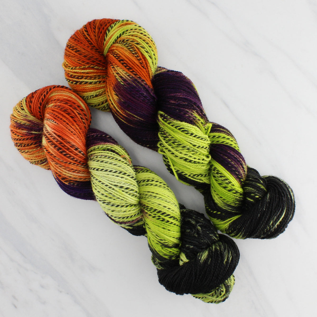 HALLOWEEN PARTY Hand Dyed on Stained Glass Fingering - Block Variegated Colorway