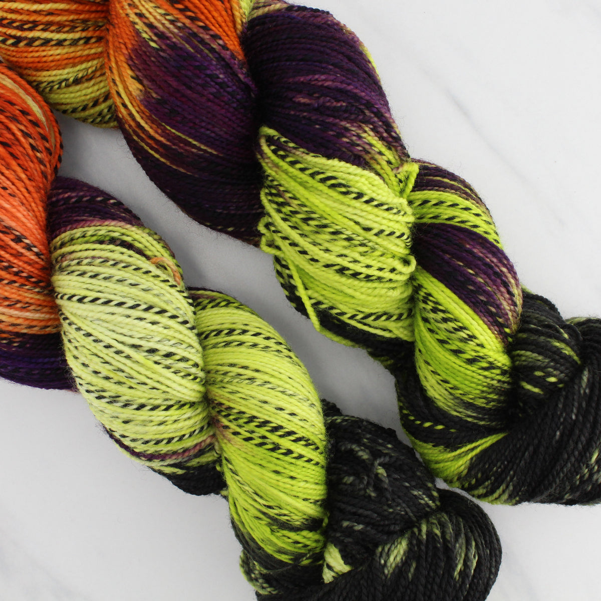 HALLOWEEN PARTY Hand Dyed on Stained Glass Fingering - Block Variegated Colorway