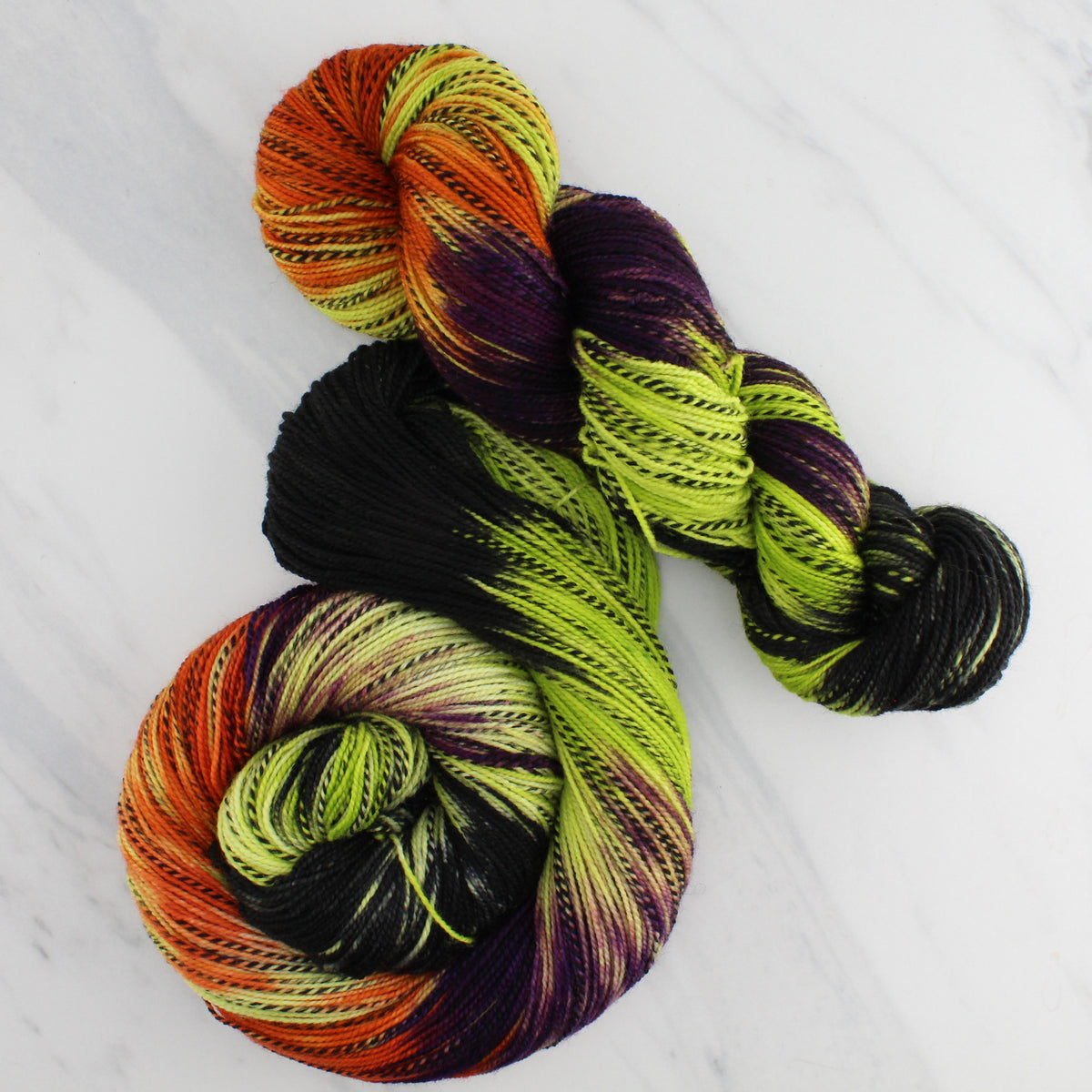 HALLOWEEN PARTY Hand Dyed on Stained Glass Fingering - Block Variegated Colorway