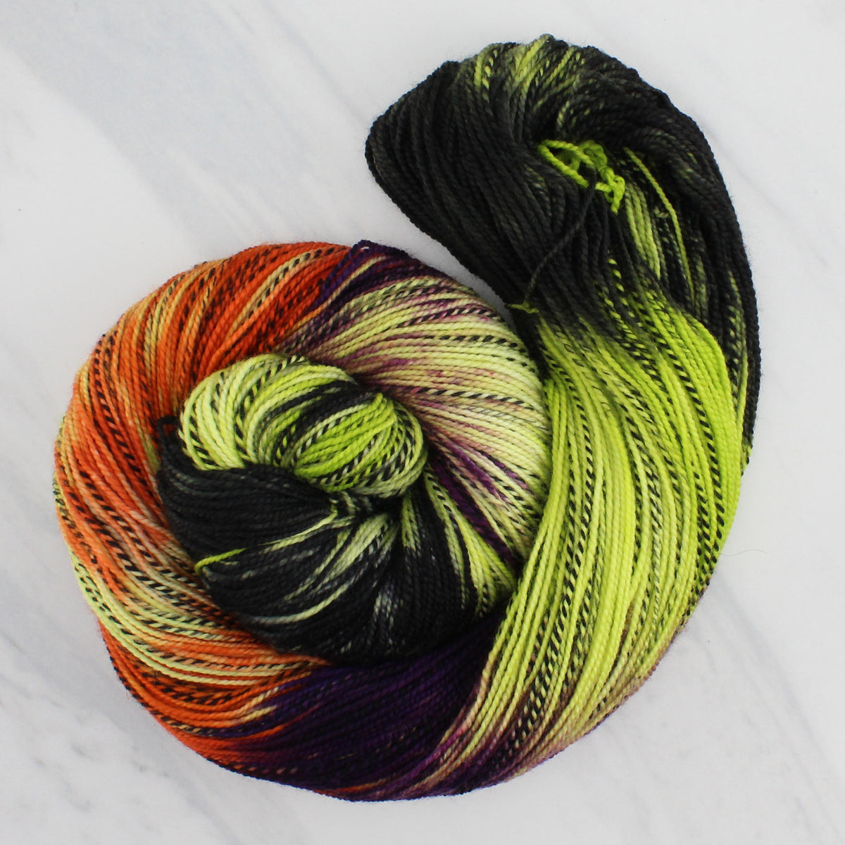 HALLOWEEN PARTY Hand Dyed on Stained Glass Fingering - Block Variegated Colorway