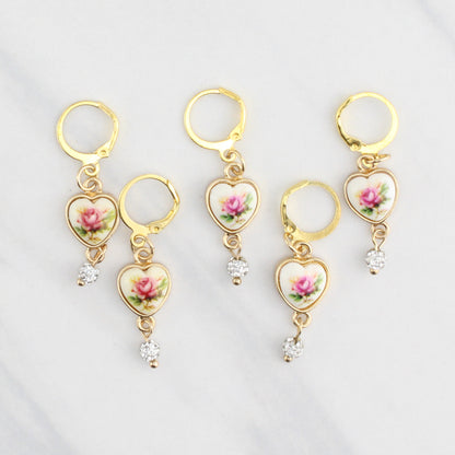 HEARTS AND ROSES STITCH MARKER SETS FOR KNITTING AND CROCHET