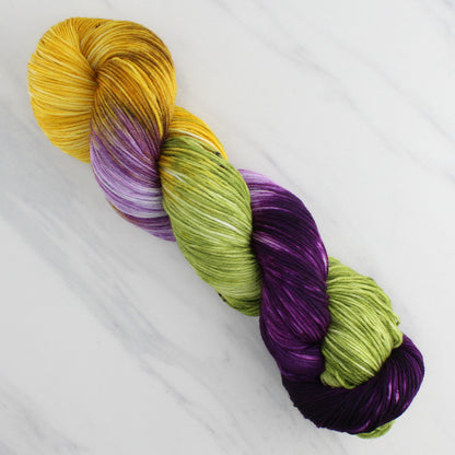 PURPLE IRIS Indie-Dyed Yarn on Sock Perfection