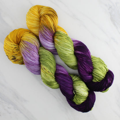 PURPLE IRIS Indie-Dyed Yarn on Sock Perfection