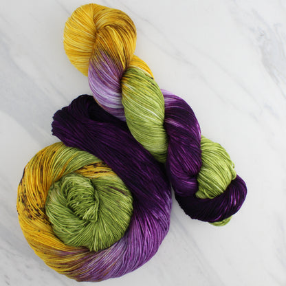 PURPLE IRIS Indie-Dyed Yarn on Sock Perfection