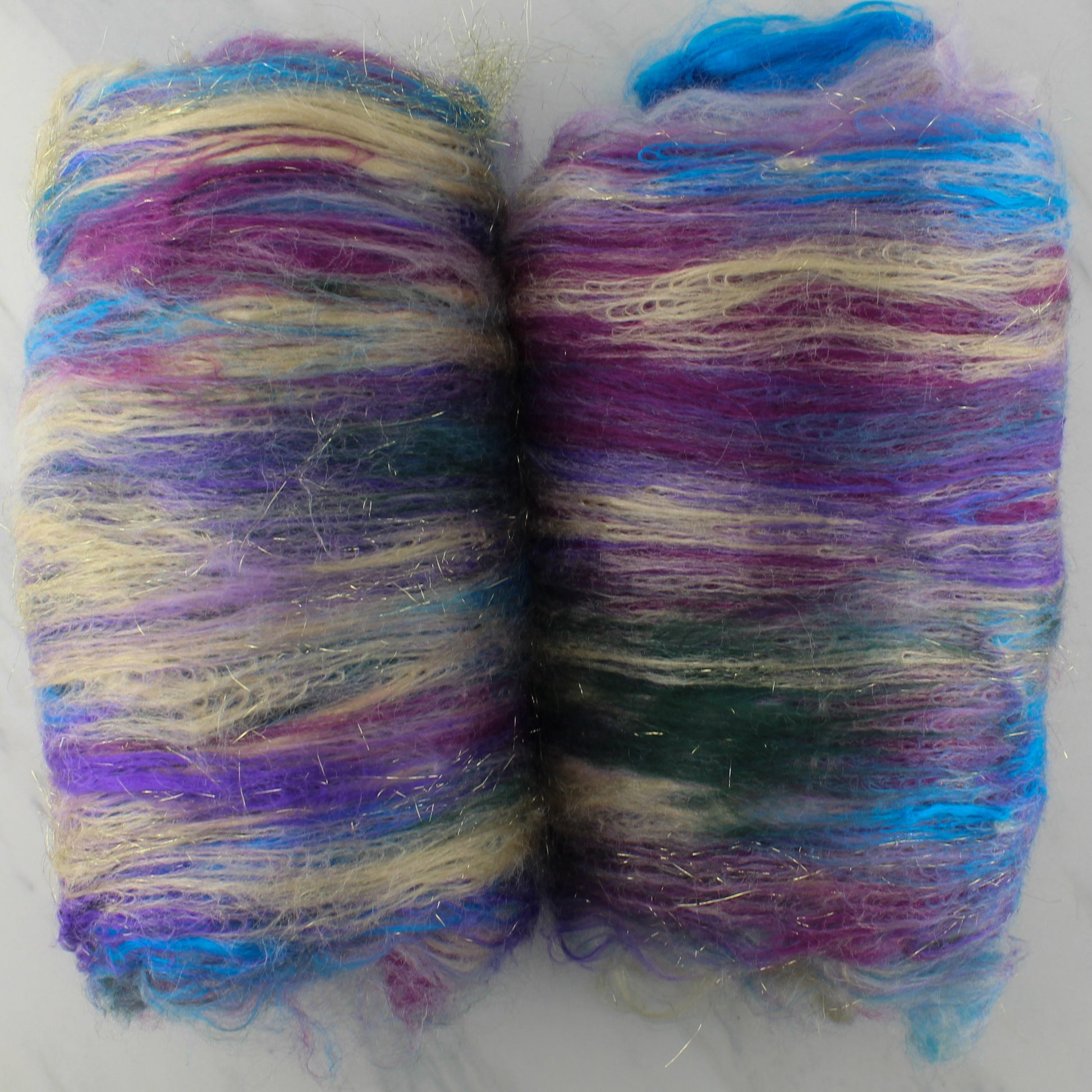 INDIAN SARI Art Batts to Spin and Felt - Purple Lamb