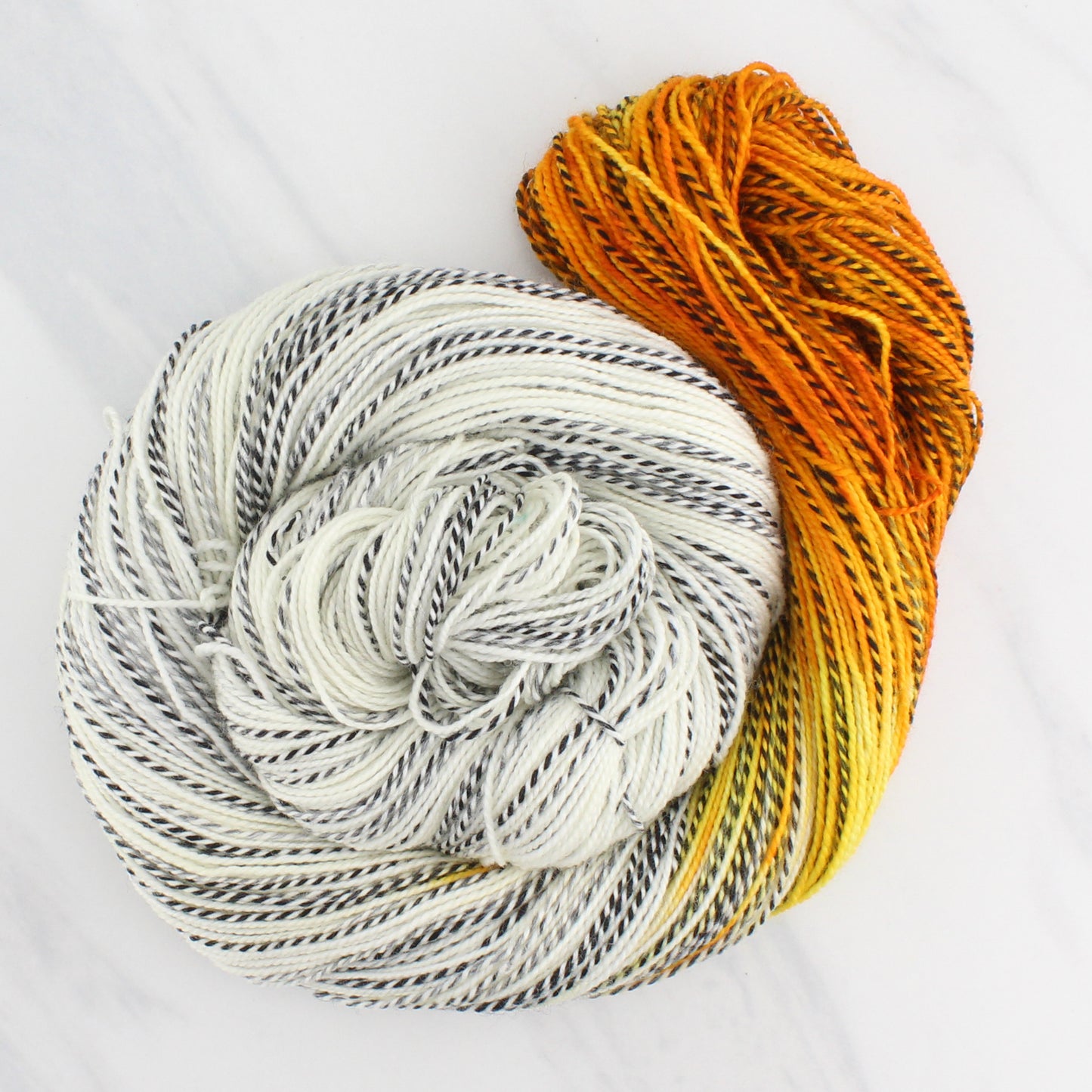 INDIAN JEZEBEL BUTTERFLY Hand Dyed on Stained Glass Fingering - Assigned Pooling Yarn