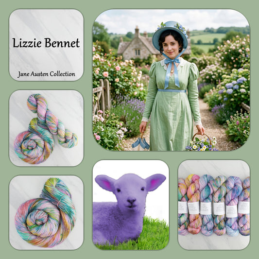 Jane Austen Collection - LIZZIE BENNET - Yarn Dyed to Order - Splashed & Speckled Colorway