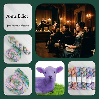 Jane Austen Collection - ANNE ELLIOT on Sock Perfection - Splashed and Speckled Colorway