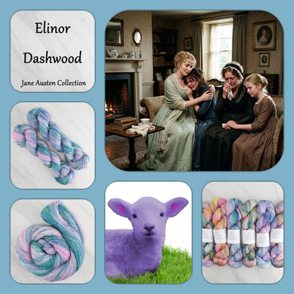Jane Austen Collection - ELINOR DASHWOOD on Sock Perfection - Splashed and Speckled Colorway