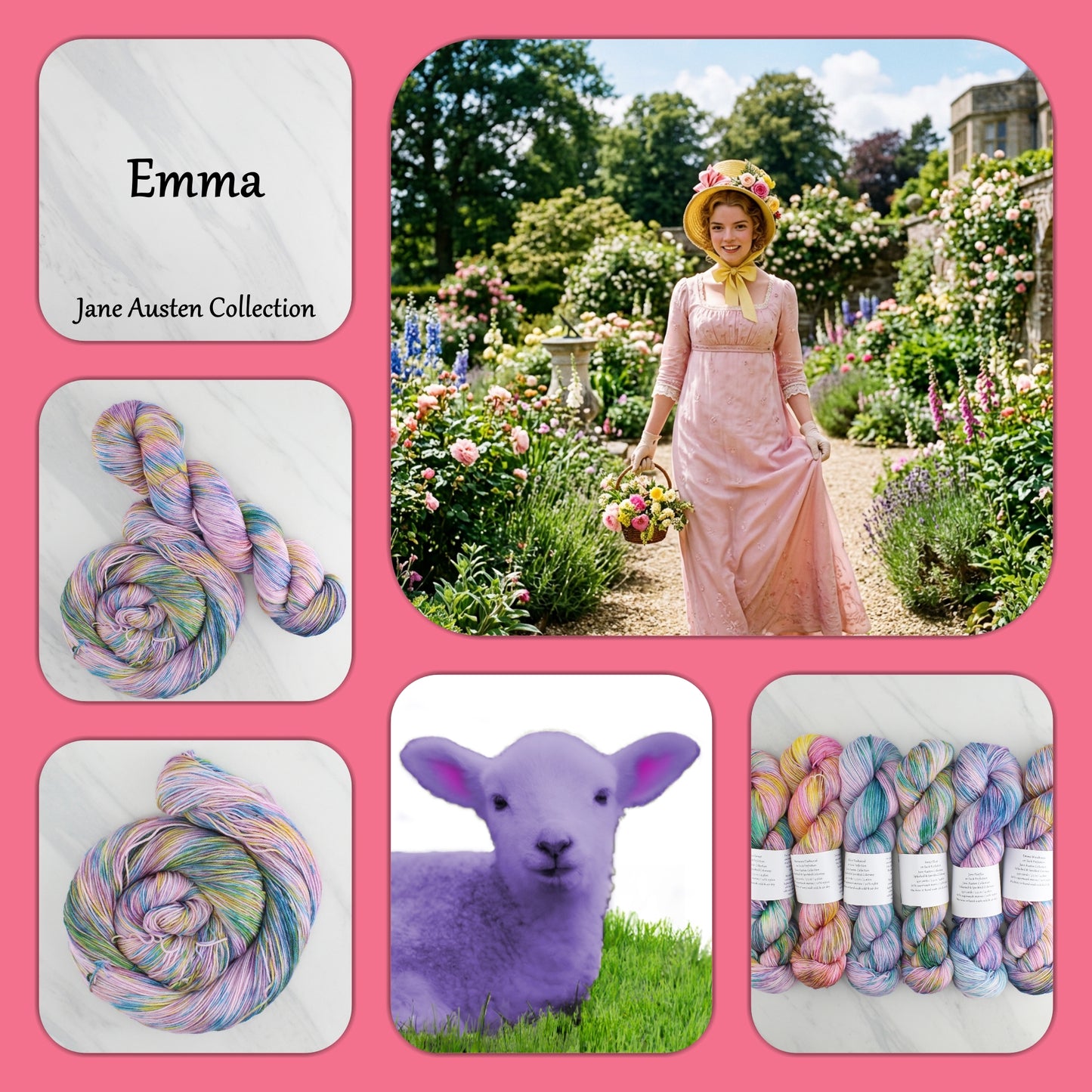 Jane Austen Collection - EMMA WOODHOUSE on Sock Perfection - Splashed and Speckled Colorway
