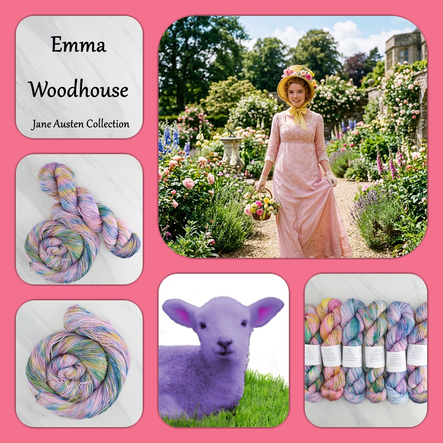 Jane Austen Collection - EMMA WOODHOUSE - Yarn Dyed to Order - Splashed & Speckled Colorway
