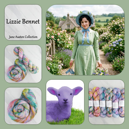 Jane Austen Collection - LIZZIE BENNET on Sock Perfection - Splashed and Speckled Colorway
