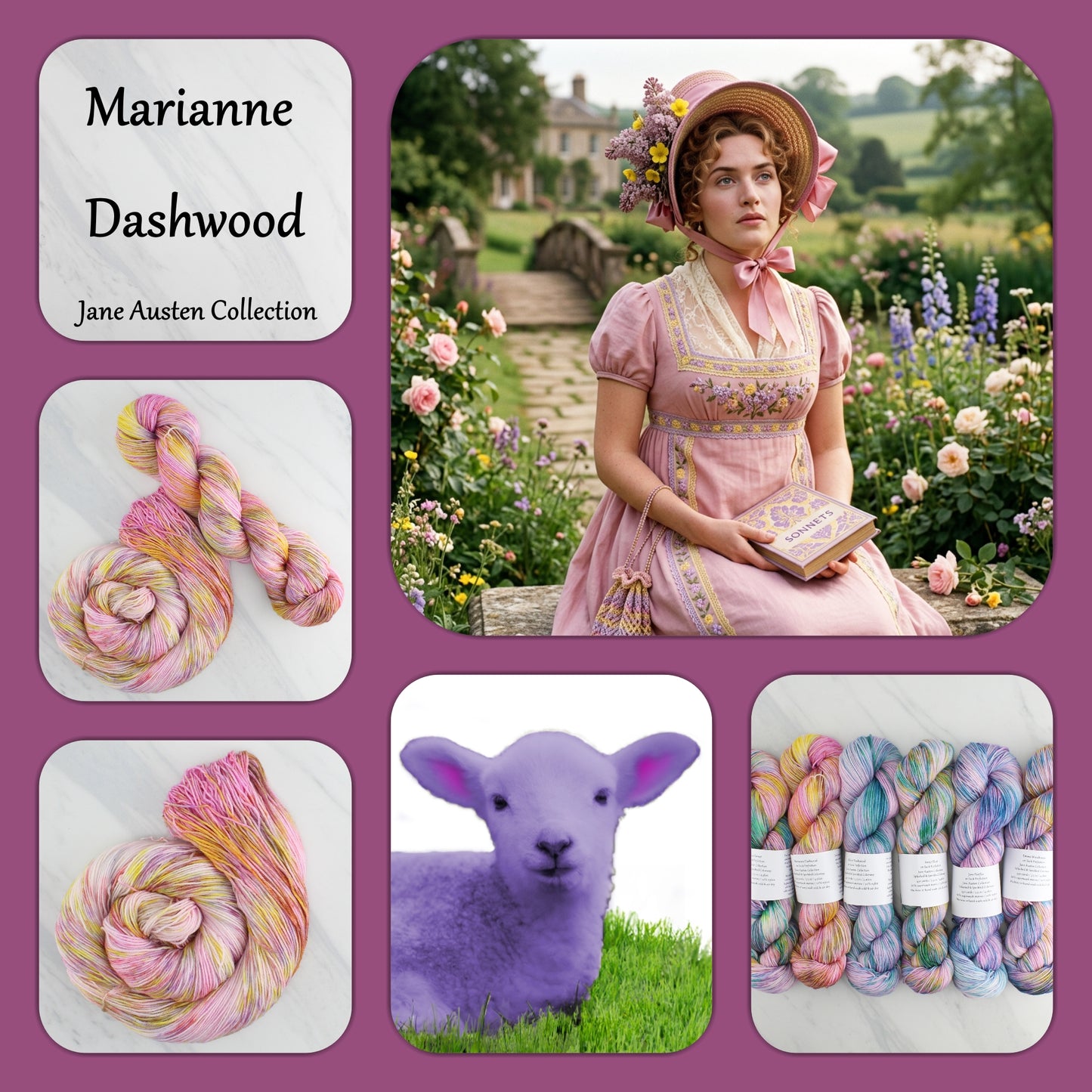 Jane Austen Collection - MARIANNE DASHWOOD on Sock Perfection - Splashed and Speckled Colorway