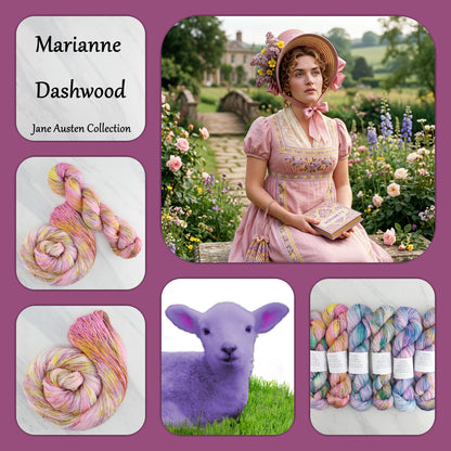 Jane Austen Collection - MARIANNE DASHWOOD on Sock Perfection - Splashed and Speckled Colorway