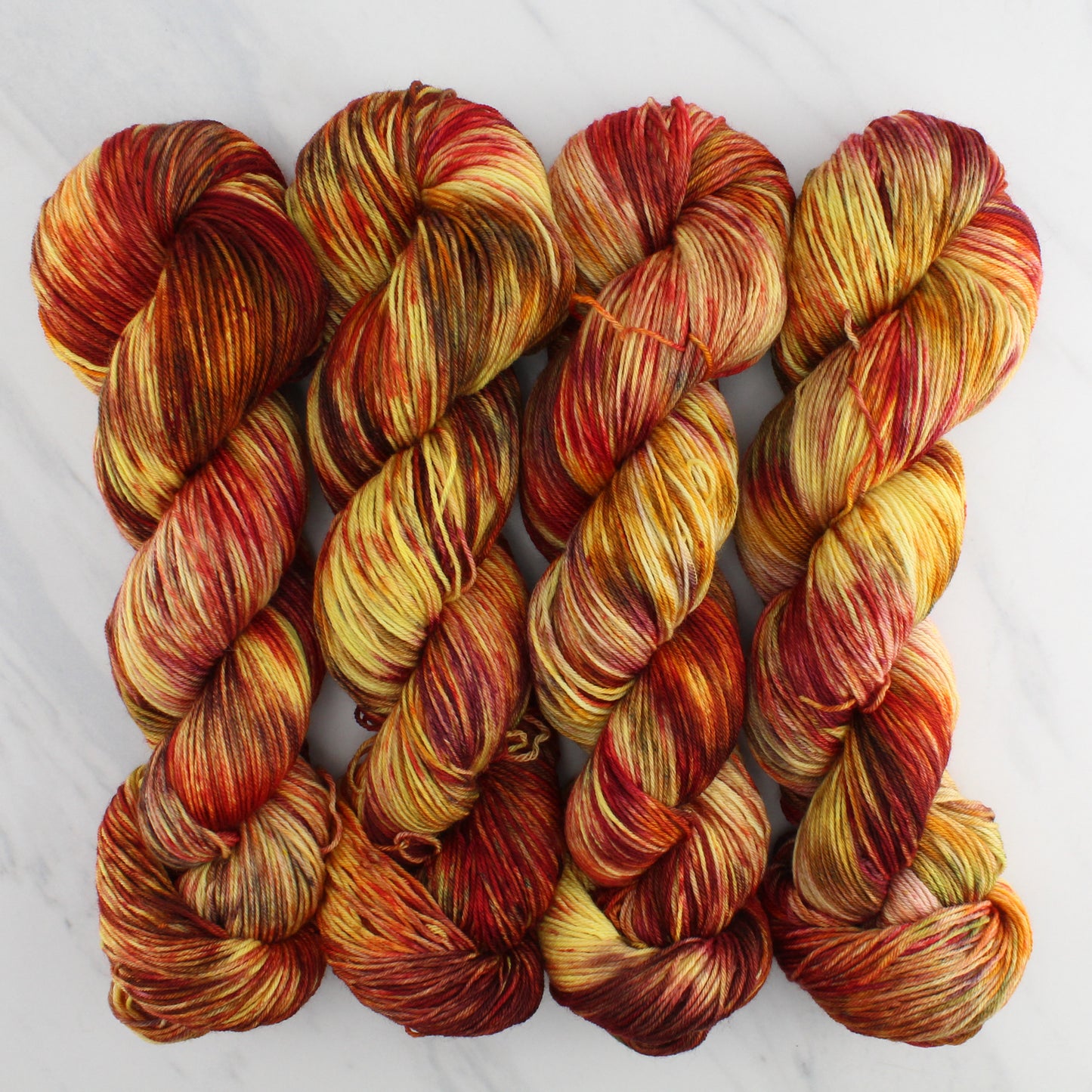 JAPANESE MAPLES Hand Dyed on Sock Perfection - Splashed & Speckled Yarn